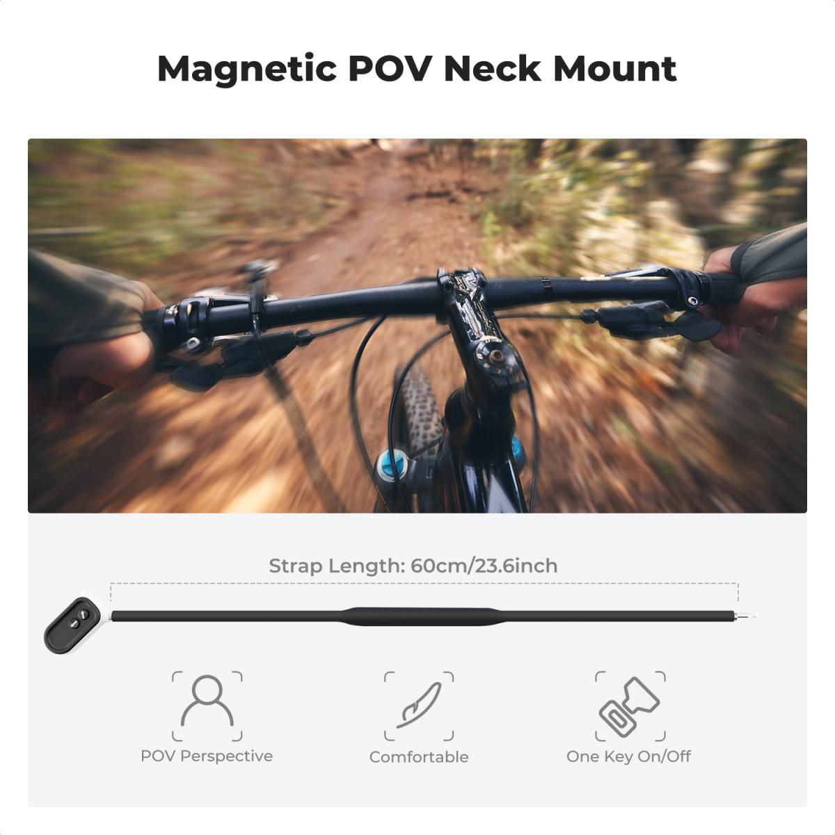 Magnetic POV Neck Mount for GoPro, OSMO Pocket 3, Magnetic Vlog Video Selfie Mount Chest Stand Hand Free Neck Holder