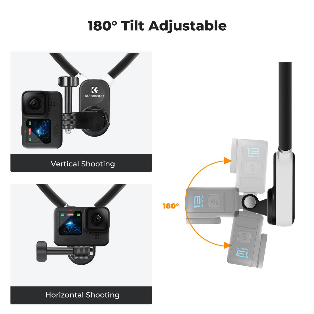 Magnetic POV Neck Mount for GoPro, OSMO Pocket 3, Magnetic Vlog Video Selfie Mount Chest Stand Hand Free Neck Holder