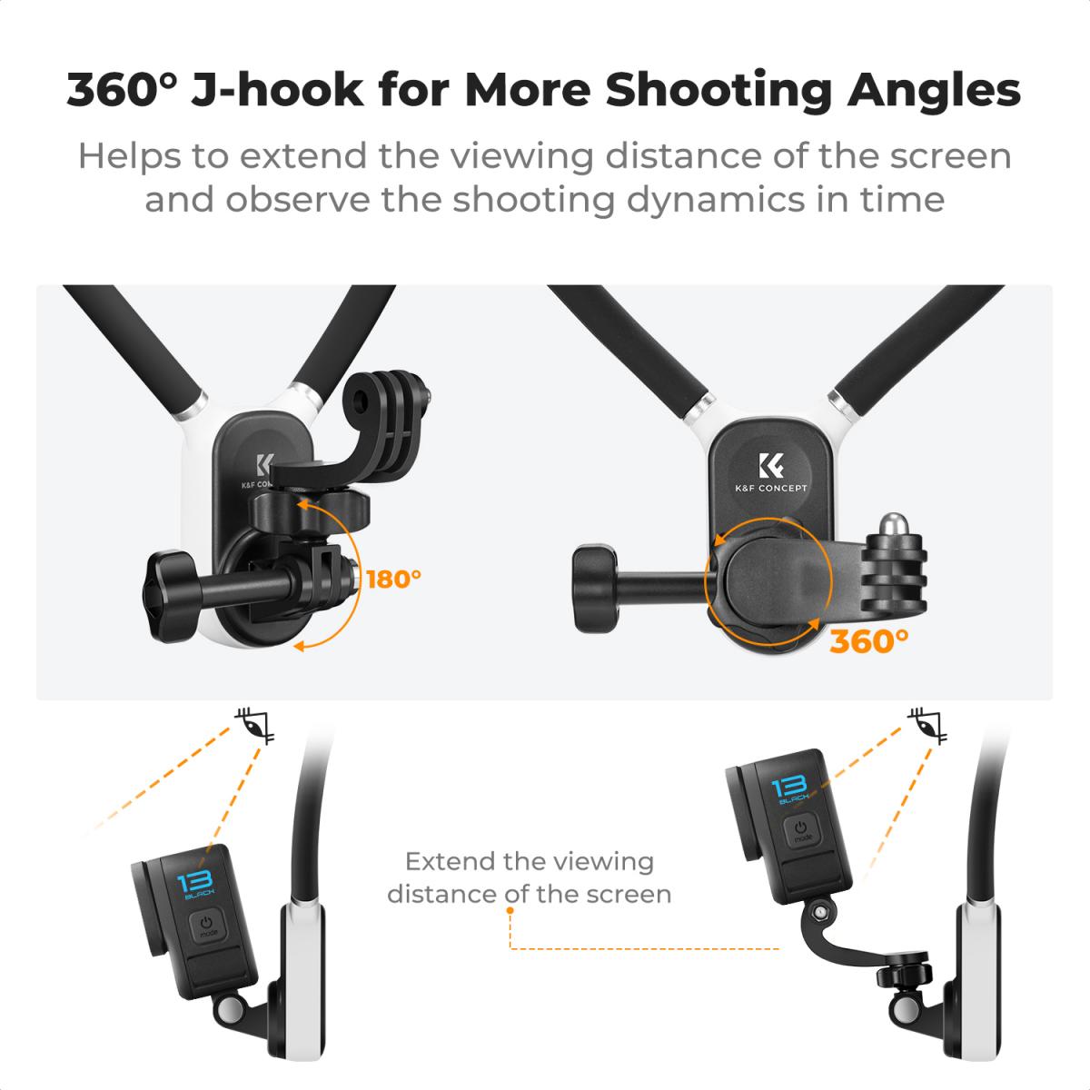 Magnetic POV Neck Mount for GoPro, OSMO Pocket 3, Magnetic Vlog Video Selfie Mount Chest Stand Hand Free Neck Holder