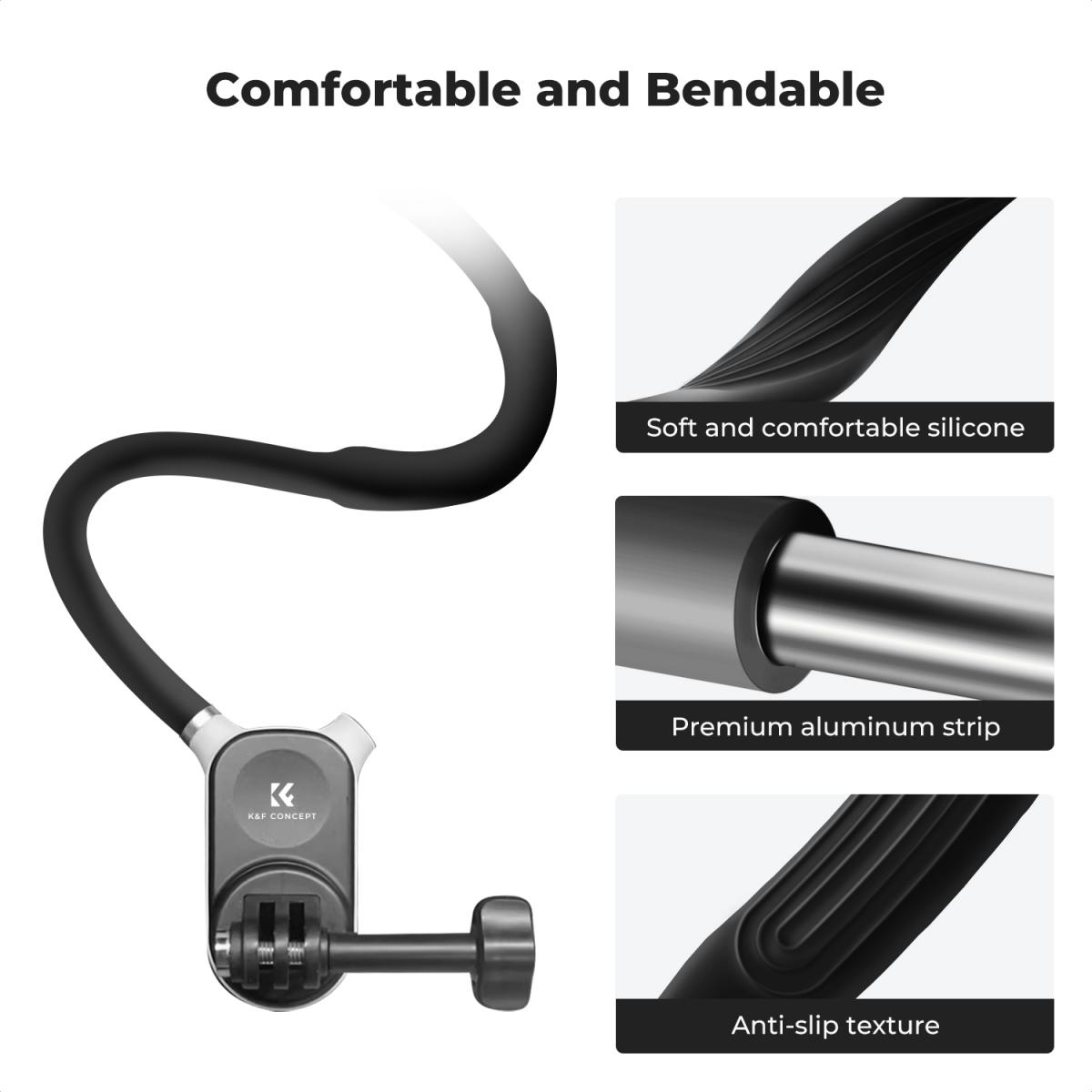 Magnetic POV Neck Mount for GoPro, OSMO Pocket 3, Magnetic Vlog Video Selfie Mount Chest Stand Hand Free Neck Holder