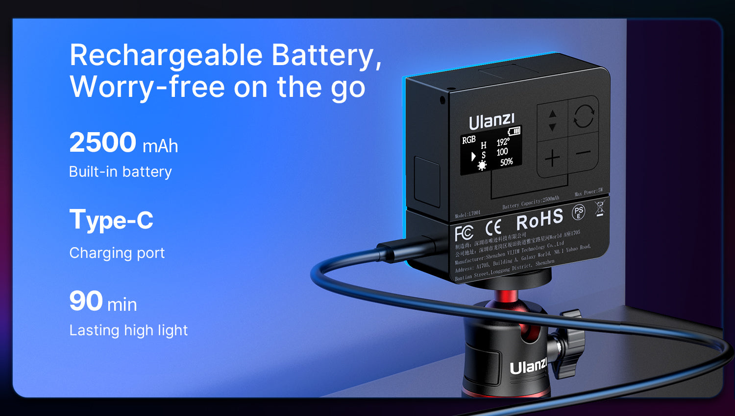 Ulanzi VL49 Pro Rechargeable Mini RGB Light