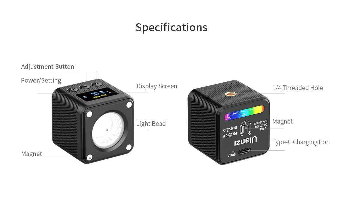 Ulanzi L2 RGB COB Magnetic Video Light